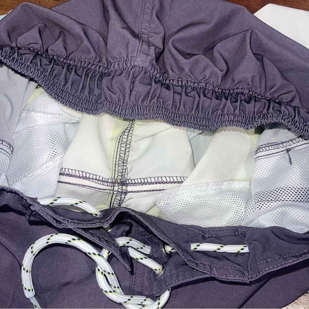Dip Blue and Green Board Shorts with Color Block Design